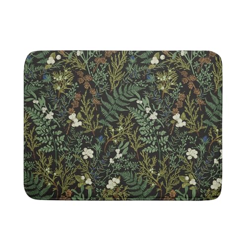 Green Plants Dish Drying Mat for Kitchen Counter Microfiber Absorbent Dish Draining Reusable Washable Foldable Extra Large 18"x24" - size: 24" x 18"