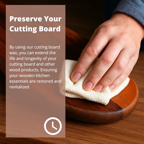 Specialist Cutting Board Wax by the Block & Board Company | Food Grade Finishing Wax for Wood, & Butcher Block, Countertop and Utensils | Preserves Wood | Food Grade Cleaning Solution | 8.5oz/250ml - size: Wax