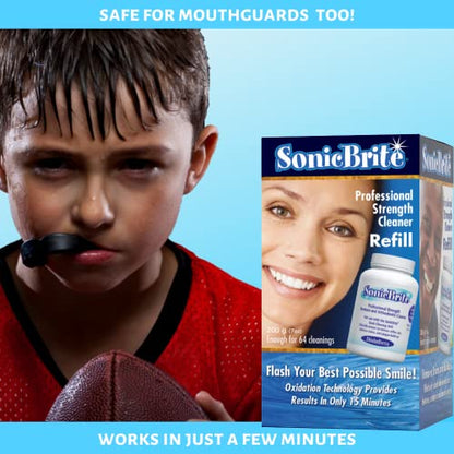 High Intensity Dental Cleaning Powder — Freshen Your Dentures, Retainers, Night Guards and Aligners — Powerful Formula Removes Stains, & Plaque
