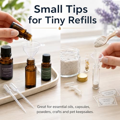 Small Funnels for Filling Small Bottles, 9-Pack Food Grade Kitchen Funnel Set for Flask, Spices & Powder, Water Bottle Funnel with 304 Stainless Steel Cleaning Brush, Tiny Funnels Transfer Liquid - color: color1