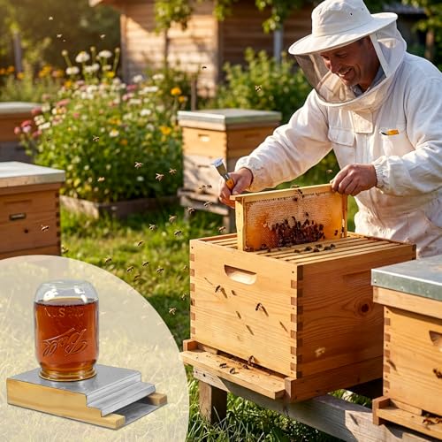 Bee Feeder Wood Entrance Feeder for Beehives, Beekeeping Tool Outside Honey Food Drinking Equipment Sugar Syrup Or Water to Supplies - size: 1 set