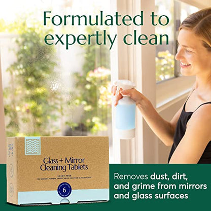 CLEANOMIC Glass and Mirror Cleaning Tablets and Tablet Tin Bundle - size: 3 Count (Pack of 2)