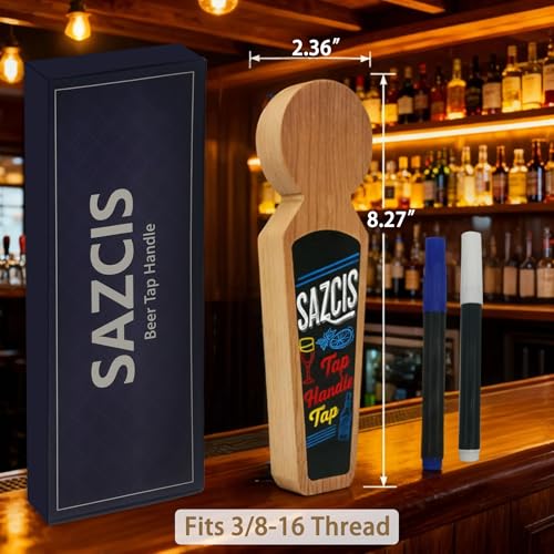 Beer Tap Handle with 2-Pen Set & Gift Wrapping, Cherry Wood Keg Tap Handle for Kegerator, Homebrew & Bars - color: 1 PCS