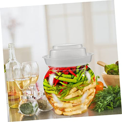 OUNONA Airtight Pickle Container with Sealed Lid Transparent Fermenting Jar for Kimchi Sauerkraut More Easy to Clean Storage for Home Use