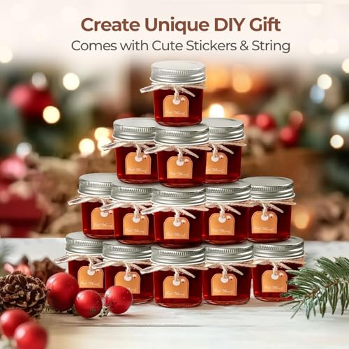 ComSaf 2 oz Mini Mason Jars Bulk Set, 48 Pack Glass Jars with Lids | Bpa-Free Materials, Ginger Shots, Honey Samples, Dressing Containers, Sauces, Spices, Wedding Favors, For Canning Project - size: 2oz*48