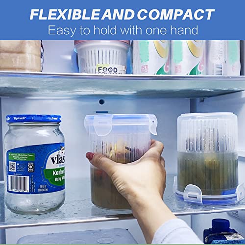 KIKINIKO Pickle Jar 24 oz pickle container with strainer Pickle Holder Keeper Lifter, pickle storage container suitable for pickling small jars of kimchi, Flip Jar with Leak Proof and Lock It Lid - color: 1PACK