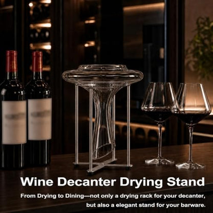 Plastic Bag & Bottle Drying Rack, Multifunctional Wine Decanter Holder, Collapsible Countertop Stand - size: Small