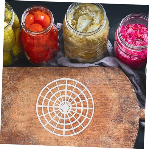 iplusmile 5pcs Round Mesh Vegetable Fermentation Press Plates Pickle Jar Weights for Kimchi Sauerkraut Canning and Pickling Easy Clean Fermenting Tool for Mason Jars and Crocks