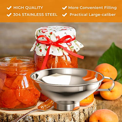 Pisol Canning Funnel for Kitchen Use, Wide Mouth Food Grade Stainless Steel Funnel for Wide and Regular Mouth Mason Jar, Deal for Filling Bottle, Liquid and Solid