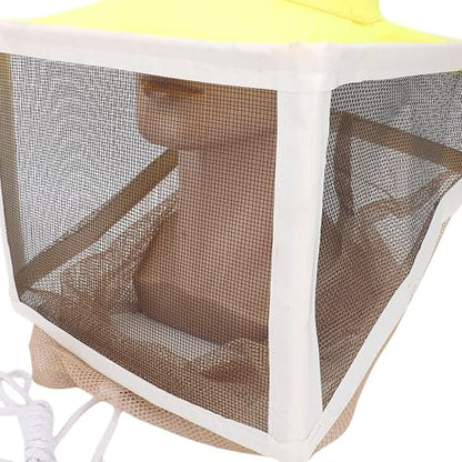 Haofy Beekeeping Hat with Veil Steel Yarn Square Brim Foldable Bee Hat with High Visibility Veil Outdoor Professional Protector Fishing Studies Bee Keeping Supplies
