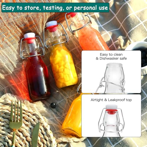 ZEBEIYU 12 Pack 4 oz Swing Top Glass Bottles,Flip Top Glass bottles with airtight Caps for Home Brewing Beer,Kombucha,2nd Fermentation,Kefir,Beverages,Soda,Oils,Vinegar,Limoncello,Vanilla extract - size: 4 oz