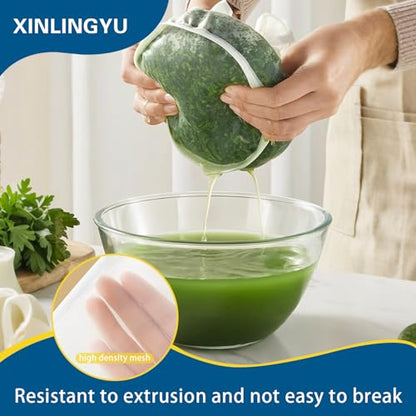 6 PCS Cheese Cloth Filling Squeeze Bags Reusable Straining Bags | Vegetable, Soy Milk, Dumpling Fillings,Nut Milk Bag Reusable for Straining Oat Milk, Celery Juice Nut Bag