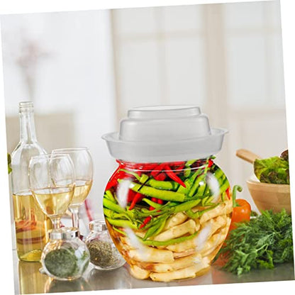 Unomor Kitchen Sealed Pickle Jar Airtight Fermenting Container for Kimchi Storage Jar Inner Lid for Dried Fruits Honey