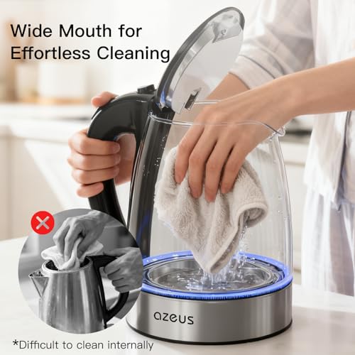 AZEUS Electric Kettle 1500W Tea Kettle, 1.8L Large Capacity with Auto Shut-Off and Boil-Dry Protection, BPA-Free - size: 1.9 Quarts