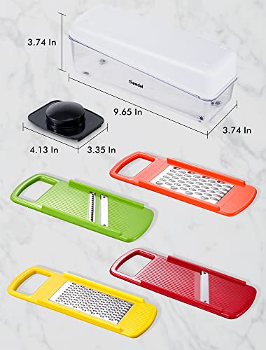 Geedel Professional Mandoline Slicer for Kitchen, Multi Purpose Vegetable Slicer Cutter, Vegetable Cutter Onion Cutter for Veggie Fruit Cheese - color: Red