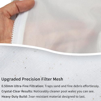 Luckwell Replacement for Polaris 280 & 480 Pool Cleaner Filter Bags, Upgraded Superfine Mesh All Purpose Bag with Durable Zipper, Fits K13 K16 Models, Reusable Pool Sweep Bag (2 Pack)