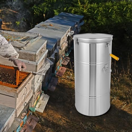 2 Frame Honey Extractor Manual Honey Extractor Honey Spinner Drum Separator Spinner Beekeeping Equipment Food Grade Stainless Steel Beekeeping Extraction Apiary Centrifuge Equipment
