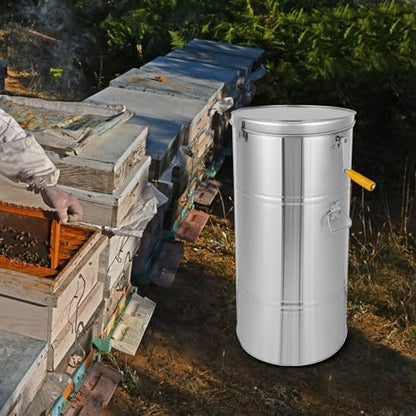 2 Frame Honey Extractor Manual Honey Extractor Honey Spinner Drum Separator Spinner Beekeeping Equipment Food Grade Stainless Steel Beekeeping Extraction Apiary Centrifuge Equipment