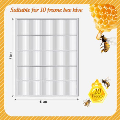 Therwen 4 Pcs Metal Queen Excluder for 10 Frame Hive Metal Queen Bee Excluder, Separates Queen Bees from Honey, Beekeeping Tools Beekeeping Supplies, 20.08 x 16.14 Inch