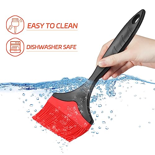 Large Silicone Basting Pastry Brush - 3.95inch Extra Wide Silicone Basting Brush for Grilling,Heat Resistant Brushes Spread Oil Butter Sauce for Cooking Baking BBQ,Dishwasher Safe,Set of 2