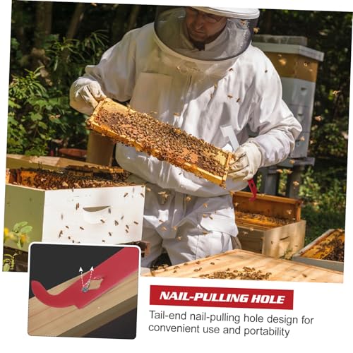 Yardwe Beehive Tool Hanging Stainless Steel Beekeeping Equipment Multi-Function Pry Tool for Beekeepers Beehive Frame Lifter and Scrapper