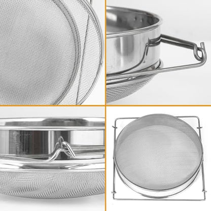 Beekeeping Extract Tools Double Bee Sieve Honey Debris Strainer Filter Honey Stainless Steel