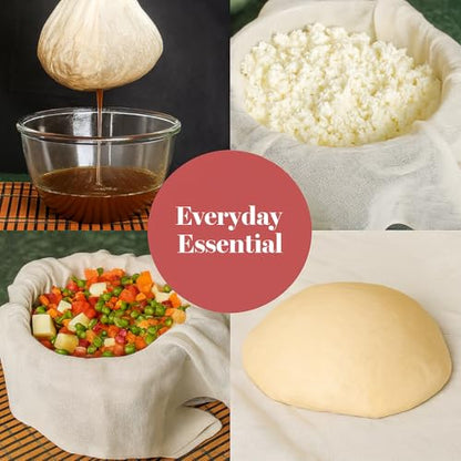 8 PCS Grade 100+ Cheese Cloths 20x20 Inch, Reusable and Washable Cheesecloths for Straining,100% Unbleached Pure Cotton Lint Free, Ultra-Fine Cheese Cloth for Baking & Juicing (52×50 TPI)