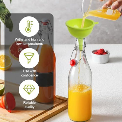 Upgrade Kitchen Funnel Set 3 Pack, Small and Large, Kitchen Gadgets Accessories Silicone Funnels for Filling Water Bottle Liquid Transfer Food Grade (C) - color: C