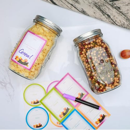 32 oz Wide Mouth Mason Jars, Clear Glass Mason Jars with Lids and Bands, 12 Pack Quart Size Canning Jars with Metal and Plastic Lids for Preserving, Meal Prep, Fermenting, Jam
