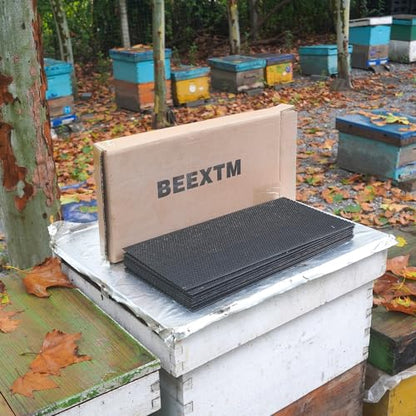 BEEXTM 9 inch BEE'S Plastic Waxed Coated Foundations 10 DEEP Hive Sheets BEE Black