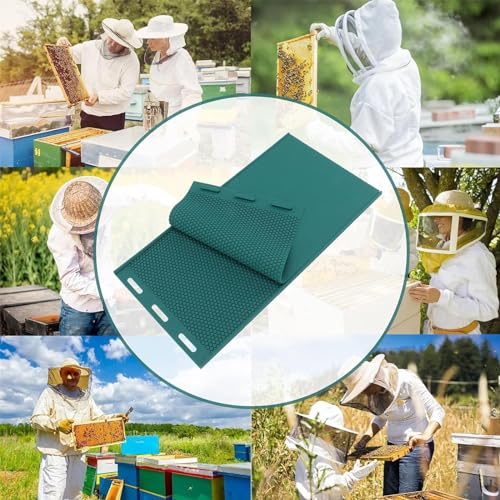 2Pcs Beehive Waxed Coated Foundation Sheet, DIY Beeswax Press Mold Light Weight Beehive Foundation Sheet for Bee Farmgarden breeding