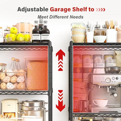 REIBII 5 Tier Wire Shelving, 23.2" W Metal Shelving, Small Space Corner Storage, Adjustable Shelves, Leveling Feet, Metal, for Kitchen, Bedroom, Pantry, Closet,Laundry Room - size: 5 Tier,13.4" D x 23.2" W x 60" H
