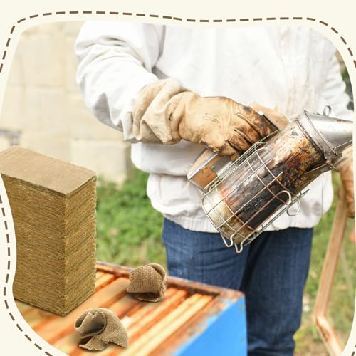 Hahafelt 4.2 Pound Burlap Bee Smoker Fuel Pellets, Jute Burlap Smoker Fuel for Beekeeping, Natural Easy to Light, Produces Cool & Light Smoke, Long Continuous Burn for Hive Inspection & Management