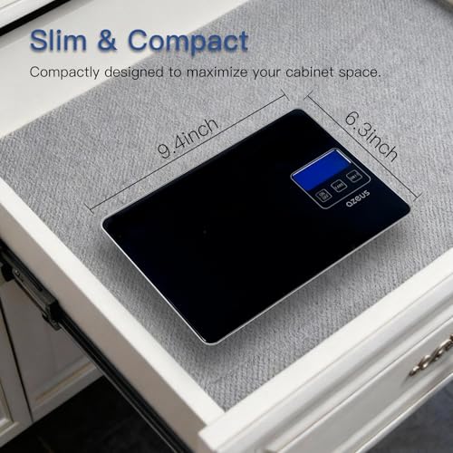 Food Scale with USB Rechargeable, Digital Kitchen Scale with 6 Units, High Precision to 0.04 oz /11lbs Capacity, Weight Range from 3g-5000g (Black) - color: Black