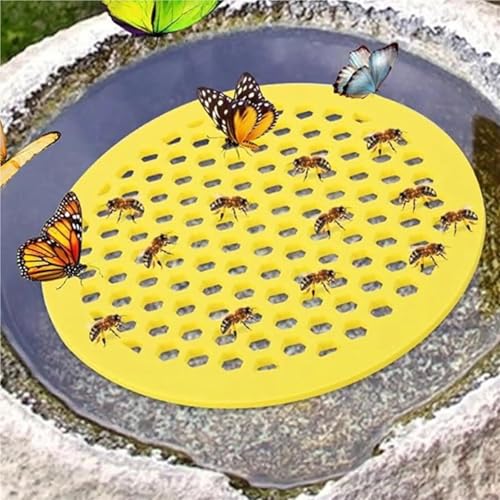 12pcs Floating Bee Island Watering Feeder Station Honeycomb Tray for Outdoor Garden Thirsty Pollinators Drinker