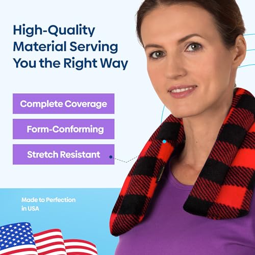 SunnyBay Microwave Heating Pad, Microwavable Heated Neck and Shoulder Wrap, Soothing Weighted Moist Heat or Ice Pack with Flaxseed and Lavender, 26x5 Inches, 2.5 lbs, Buffalo - color: Lavender - Buffalo