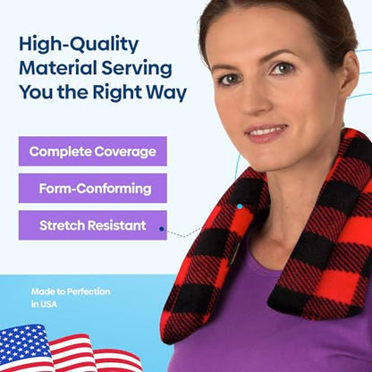 SunnyBay Microwave Heating Pad, Microwavable Heated Neck and Shoulder Wrap, Soothing Weighted Moist Heat or Ice Pack with Flaxseed and Lavender, 26x5 Inches, 2.5 lbs, Buffalo - color: Lavender - Buffalo