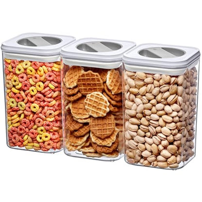 Amazing Abby - Carol - 96-Ounce Acrylic Canister (Set of 3), Plastic Airtight Food Container, Stackable for Pantry Storage, BPA-Free and Shatter-Proof, Perfect for Home and Commercial Use - style: 96 oz (3-Pack)
