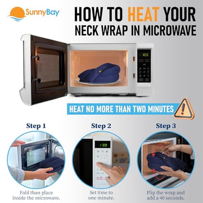 SunnyBay Microwave Heating Pad, Microwavable Heated Neck and Shoulder Wrap, Soothing Weighted Moist Heat or Ice Pack with Flaxseed and Lavender, 26x5 Inches, 2.5 lbs, Navy Blue - color: Lavender - Navy Blue