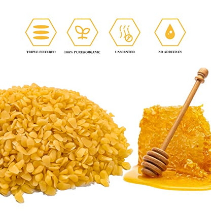 TRINIDa Yellow Beeswax Pellets 5LB(80 oz), Organic Bees Wax Pellets for DIY Candles, Beeswax for Candle Making, Skin, Body, Face, and Hair Care, Lotions, DIY Creams, Lip Balm and Soap Making - color: yellow 5lb
