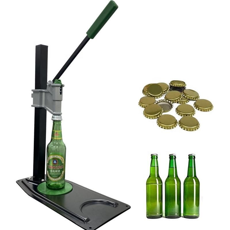 Height Adjustable Manual Bottle Cap Press Machine, Bench Capper Fits 26-29mm Caps for Homebrew Beer & Soft Drinks