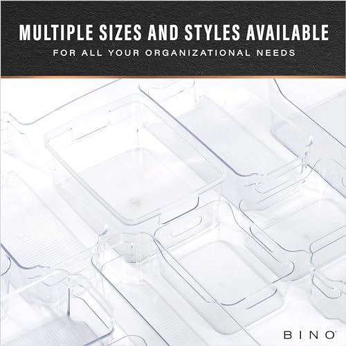 BINO | Plastic Organizer Bins, X-Small - 4 Pack | THE SOHO COLLECTION | Multi-Use Organizer Bins | Pantry & Freezer Bin | Plastic Storage Containers | Bin for Home & Kitchen Org - size: X-Small