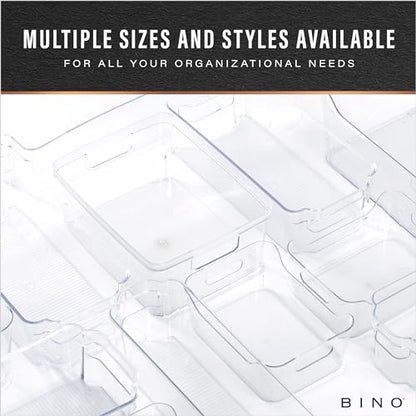 BINO | Plastic Organizer Bins, X-Small - 4 Pack | THE SOHO COLLECTION | Multi-Use Organizer Bins | Pantry & Freezer Bin | Plastic Storage Containers | Bin for Home & Kitchen Org - size: X-Small