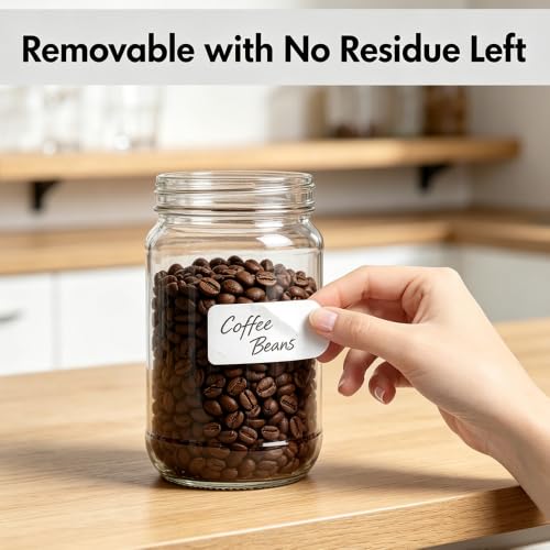 Homrelaxy 1400 Pcs 1"x2" Removable Labels for Food Containers, Easy Peel Off, No Residue, Water/Oil/Tear Resistant Blank Stickers for Jars, Pantry Organization - size: 1"x2"