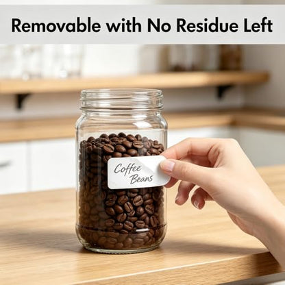 Homrelaxy 1400 Pcs 1"x2" Removable Labels for Food Containers, Easy Peel Off, No Residue, Water/Oil/Tear Resistant Blank Stickers for Jars, Pantry Organization - size: 1"x2"
