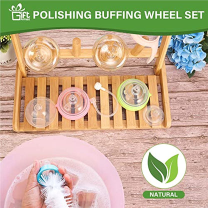 GiftAmaz Bamboo Baby Bottle Drying Rack, Space Saving Countertop Bottle Holder Portable Dryer Rack Organizer for Baby Bottles, Cups, Pacifiers and Accessories, Birthday Box for Women Mother Mom