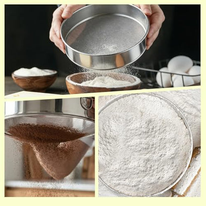 Fine Mesh Sieve Strainer, 10 Inch Stainless Steel 60 Mesh, Replacement for Winco 10" Sieves, Comfortable Handle, Baking, Food Prep and Cooking Tool for Foodservice, Restaurant and Home Use