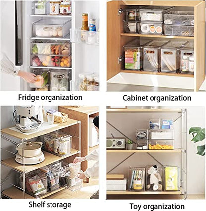 MANO 2Pack Clear Fridge Drawers Pull Out Stackable Refrigerator Drawer Organizer Bins Pantry Storage Box Plastic Food Containers for Kitchen Bathroom Office Closet (X-Large) - style: 2L