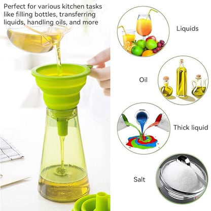 4 Pack Kitchen Funnel Set, Small Size Gadgets Tools, Foldable Silicone Funnels for Kitchen Use, Collapsible Food Grade Folding Funnels for Cooking, Filling Water Bottles, Oil Bottle, Liquid Transfer