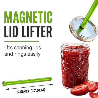 Supa Ant Canning Supplies Starter Kit (Food Grade) - Canning Kits Set for Beginners - 3 Pcs. Including Wide Mouth Jar Funnel, Magnetic Lid Lifter, Stainless Steel Jar Lifter (Assembled in USA) Green - color: Green